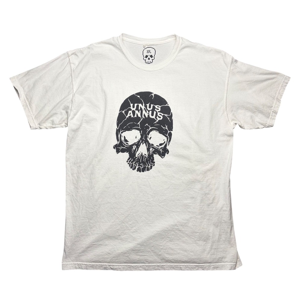 Unus Annus T Shirt Mens XL White Skull Graphic Logo Rare Limited Edition